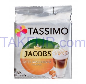 Набор Tassimo Jacobs Latte Caramel кофе 8шт+концент 8шт 268г - Фото