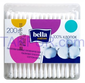 Палочки ватные Bella Cotton гигиенические 200шт - Фото