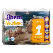 Подгузники Libero Newborn дышащие 1р для детей 2-5кг 28шт - Фото