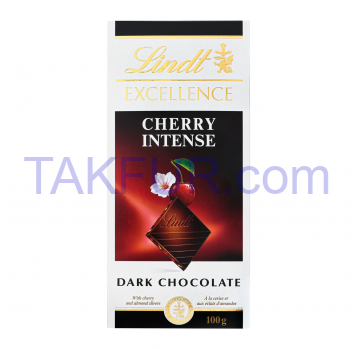 Шоколад Lindt Excellence Cherry Intense черный 100г - Фото