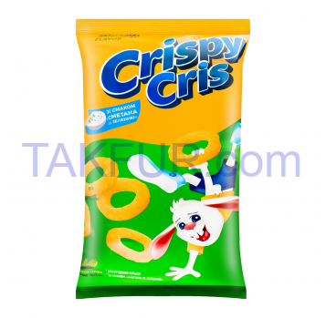 Кольца кукурузные Crispy Cris Сметана с зеленью 55г - Фото