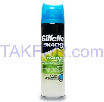 Гел для бритья Gillette Mach3 Complete Def для чув кож 200мл - Фото