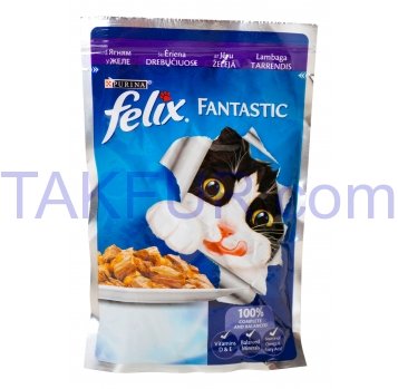 Корм для котов Purina Felix Fantastic с ягненком в желе 100г - Фото
