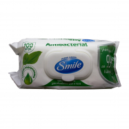 Салфетки влажные Smile Antibacterial с подорожником 100шт/уп - Фото