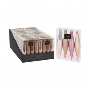 Прикраси новорічні ялинкові 4 штуки рожевий колір 15 см - Фото