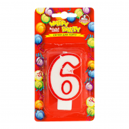 Свеча-цифра Помічниця Happy Party №P52-618/6 для торта 1шт - Фото