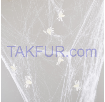 Набор белых пауков светящихся в темноте, 50 шт. - Фото