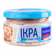 Икра атлантических рыб Norven в белом соусе с креветкой 160г - Фото