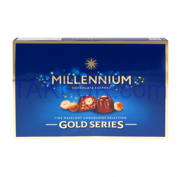 Конфеты шоколадные Millennium Gold с ореховым пралине 205г - Фото