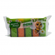 Губки Мелочи Жизни Пчёлки кухонные крупнопористые 5шт - Фото