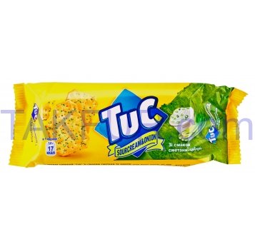 Крекер Tuc со вкусом сметаны и лука соленый 100г - Фото