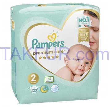 Подгузники Pampers Premium Care Mini 2 для детей 4-8кг 23шт - Фото