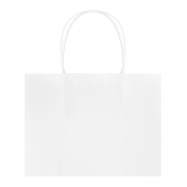 Крафт пакет Каскад-Імпресйон белый бумажный с ручками 1шт - Фото