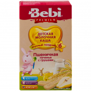 Каша молочная пшеничная от 6 мес Печенье с грушами Premium Bebi ку 200г - Фото
