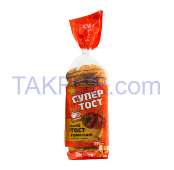 Хлеб Київхліб Супер Тост нарезной томатный с паприкой 350г - Фото