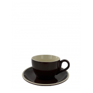 RIOBA ЧАШКА З/БЛЮДЦЕМ 180МЛ : КОРИЧ - Фото