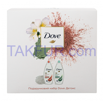 Набор Dove Детокс крем-гель Очищение+Восстановл+мочалка 1шт - Фото