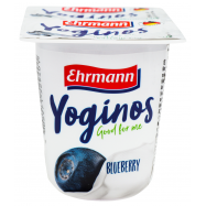 Йогурт Ehrmann Yoginos черника пастеризованный 0,1% 100г - Фото