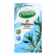 Салфетки влажные Smile Bamboo с экстрактом бамбука 15шт/уп - Фото