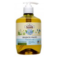 Мыло жидкое Зеленая Аптека Ромашка и лен с дозатором 460мл - Фото