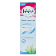 Крем д/депиляции Veet Silk&Fresh д/чувствительной кожи 200мл - Фото
