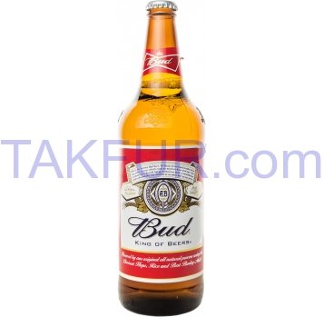 Пиво Bud светлое стеклянная бутылка 0.75л - Фото