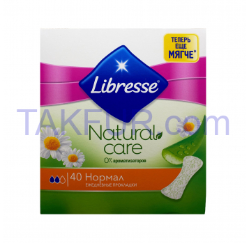 Прокладки Libresse Natural care Normal ежедневные 40шт - Фото