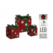 Композиція з підсвічуванням у формі 3 подарунків 5X15 см 20X20 см 25X25 см - Фото