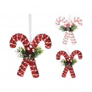 Прикраса новорічна ялинкова у формі льодяників 105X35X110 мм - Фото