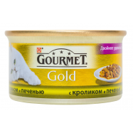 Корм д/кошек Purina Gourmet Gold Duo с кроликом/печенью 85г - Фото
