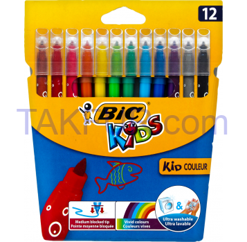 Фломастеры Bic Kids цветные 12шт - Фото