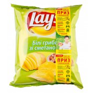 Чипсы Lay`s картофельные вкус белых грибов со сметаной 71г - Фото