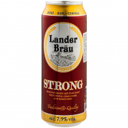 Пиво Lander Bräu Strong светлое фильтрованное 7,9% 500мл ж/б - Фото