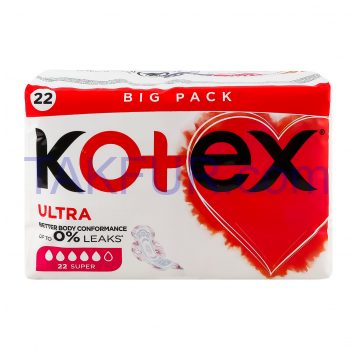 Прокладки гигиенические Kotex Ultra Super 22шт/уп - Фото