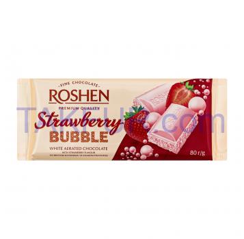 Шоколад Roshen Bubbles Strawberry белый пористый 80г - Фото
