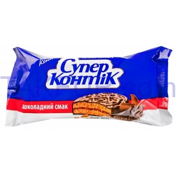 Печенье-сэндвич Konti Супер Контик шоколадный вкус 100г - Фото