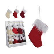 Прикраса новорічна ялинкова у формі шкарпетки 95X10X140 мм - Фото