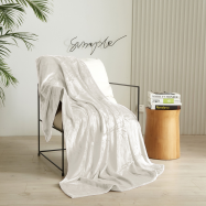 TH ПЛЕД ФЛАНЕЛЬ, 240ГСМ, 200X220СМ : БІЛИЙ - Фото