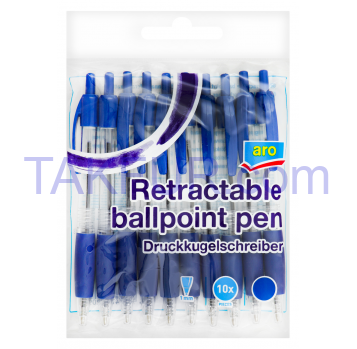 Ручка шариковая Aro синяя 10шт/уп - Фото