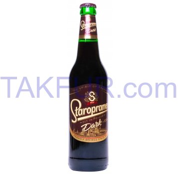Пиво Staropramen Dark темное пастеризованное 3,8% 0,5л - Фото