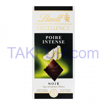 Шоколад Lindt Excellence Poire Intense черный 100г - Фото