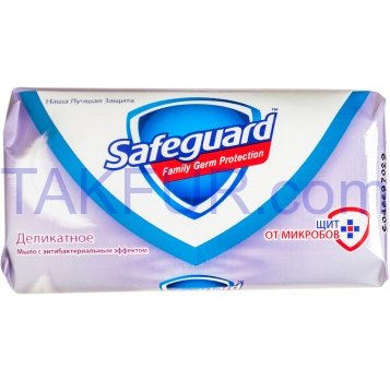 Мыло туалетное Safeguard Деликатное с антибактериальн эф 90г - Фото