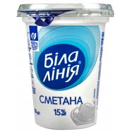 БІЛА ЛІНІЯ СМЕТАНА 15%350Г(СТ) - Фото