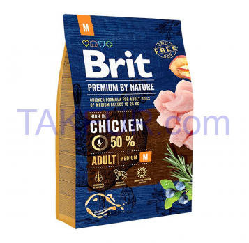 Сухой корм для собак Brit Premium Adult M курица 3кг - Фото