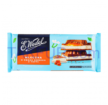 Шоколад E.Wedel молочный со вкусом ириса и чизкейка 290г - Фото