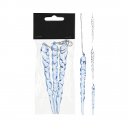 Прикраси новорічні ялинкові у формі бурульок 3 штуки по 2X12 см - Фото