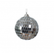 Куля Disco пластикова срібна 6см - Фото