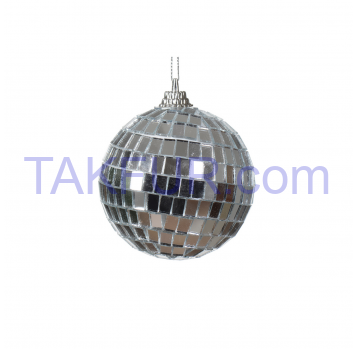 Куля Disco пластикова срібна 6см - Фото