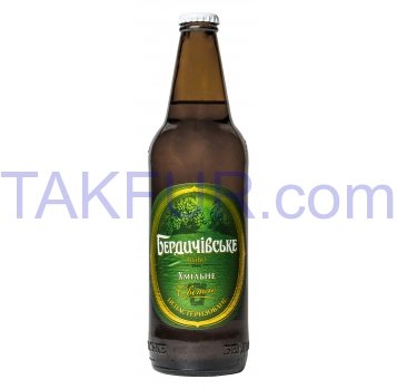 Пиво Бердичівське Хмельное светлое непастеризов 3,7% 0,5л - Фото