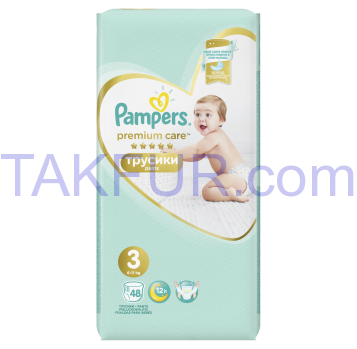 Подгузники-трусики Pampers Premium Care Midi 3 р 6-11кг 48шт - Фото